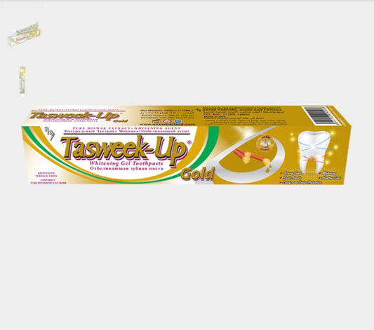 Pack Dentifrice Tasweek Up Miswak – 4 pièces (2 Gold + 2 Opaque