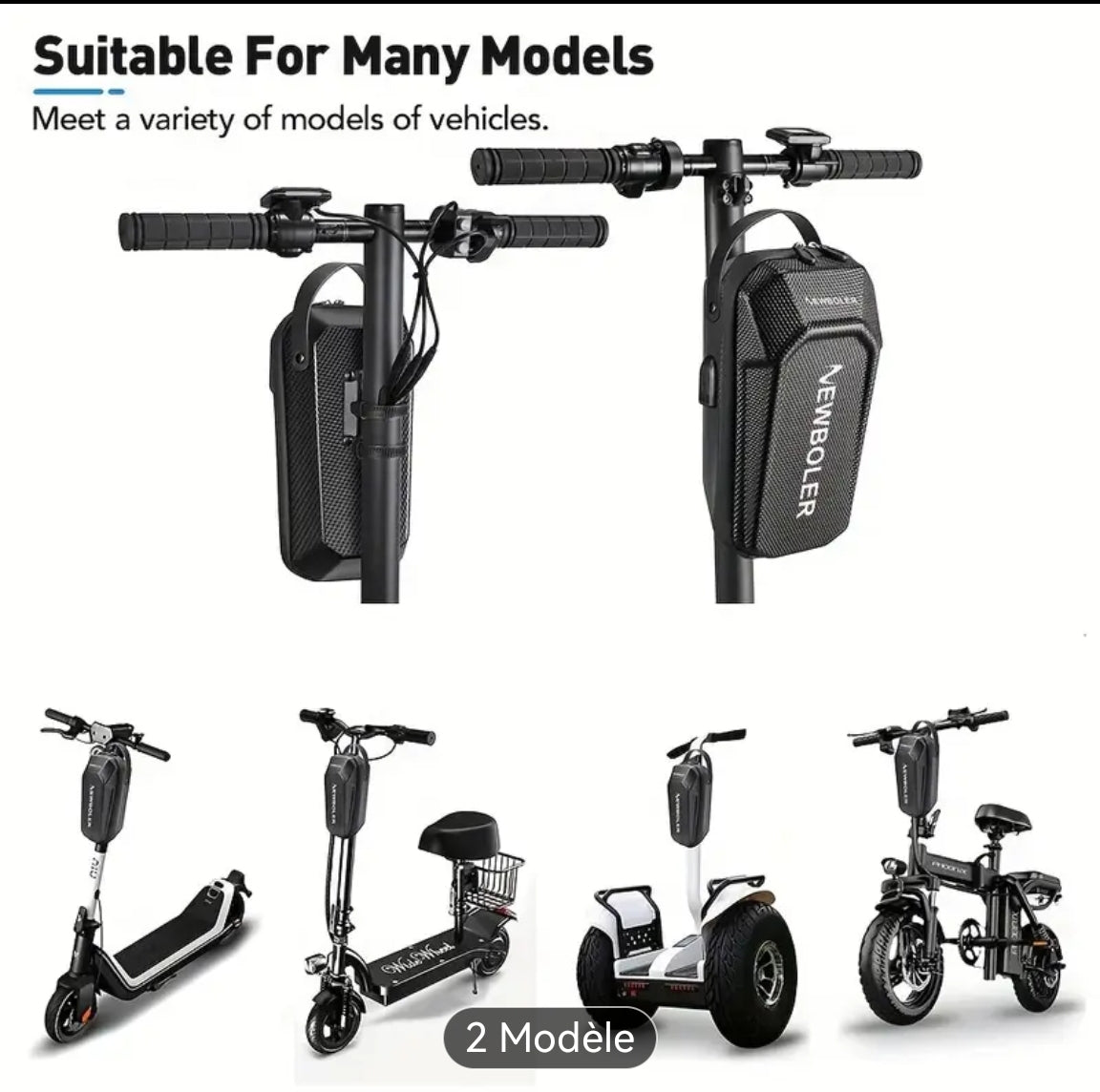 Sac accessoires vélos ou trottinette électrique BEG848 (5L, Noir)