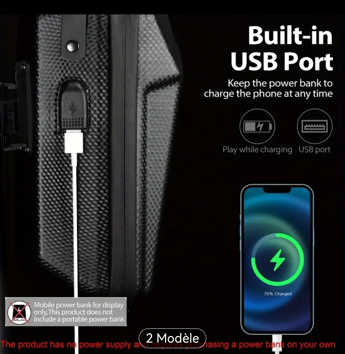 Sac accessoires vélos ou trottinette électrique BEG848 (5L, Noir)