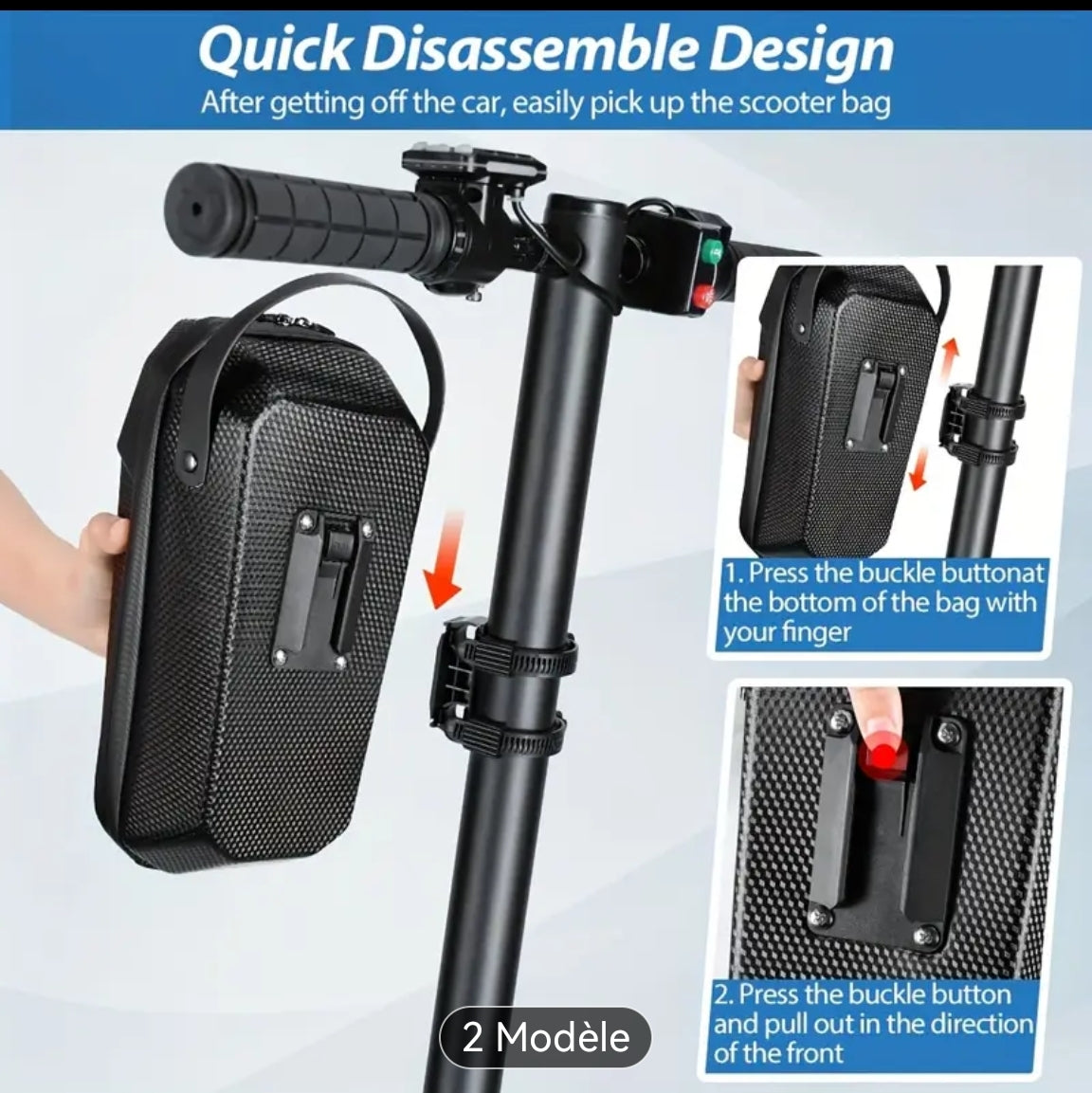 Sac accessoires vélos ou trottinette électrique BEG848 (5L, Noir)